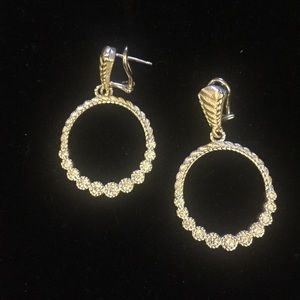 Judith Ripka Sterling Silver and CZ Earrings